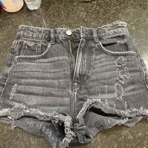 High waisted black Jean shorts